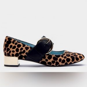 Frances Valentine Katy Haircalf Cheetah Maryjanes Size 6B